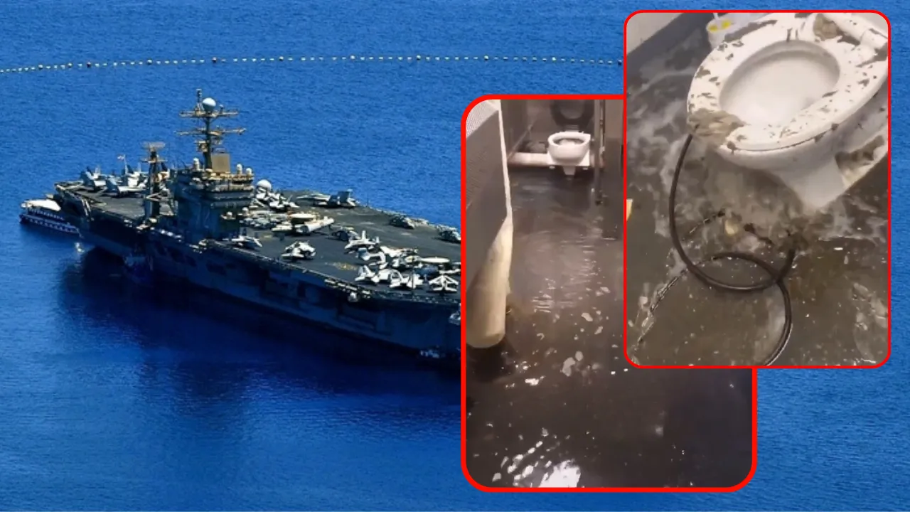 ABD'nin 13 milyar dolarlık uçak gemisinde 'tuvalet krizi': Sosyal medyada bu görüntülere yorum yağdı 