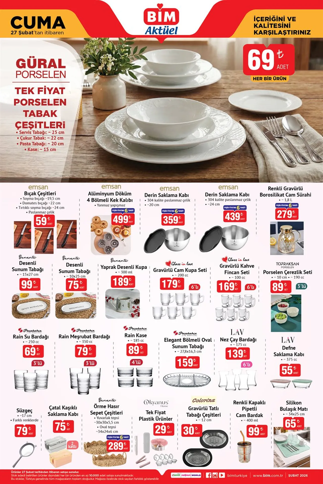 BİM 27 Şubat aktüel indirimleri! BİM aktüel kataloğunda bu hafta  hangi ürünler satışa çıkacak?
