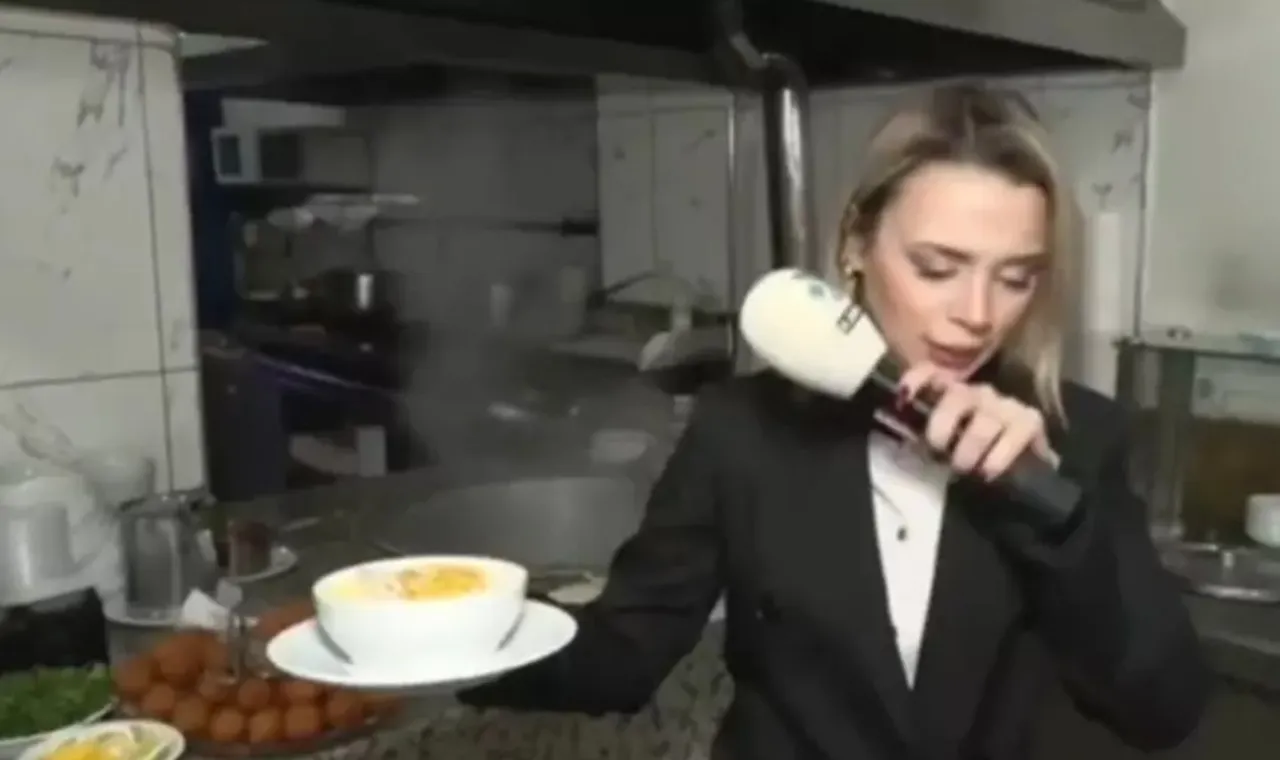 Sakatat çekimi yapan muhabirin zor anları!