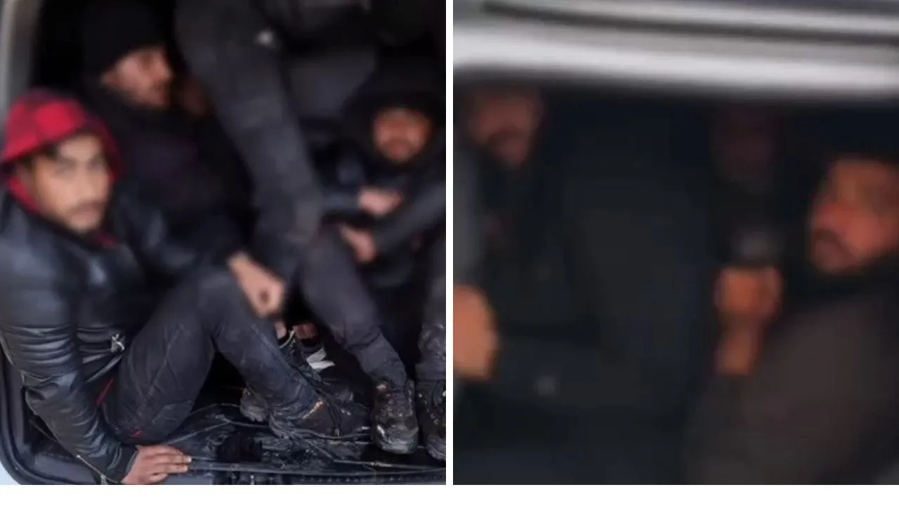 2 hafif ticari araca 23 kişiyi sığdırmış! Polisten kaçamadı