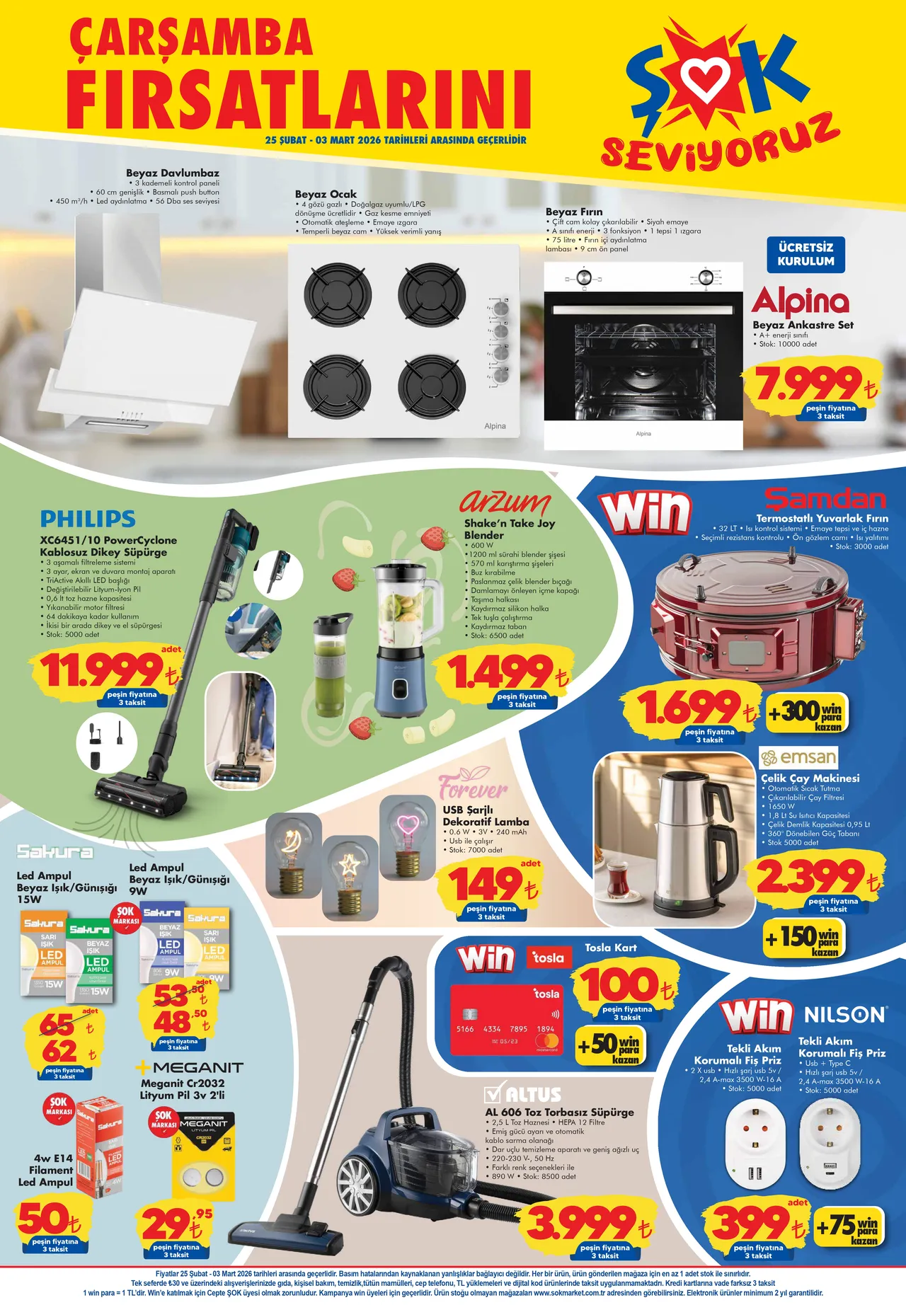 25 Şubat ŞOK aktüel ürünler listesi! Dikey kablosuz şarjlı süpürge, ankastre set ve daha fazlası raflarda