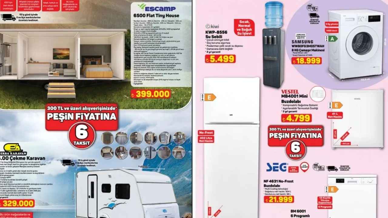   26 Şubat A101 Aldın Aldın kataloğunda öne çıkan ürünler! Tiny House, Karavan, Motosiklet