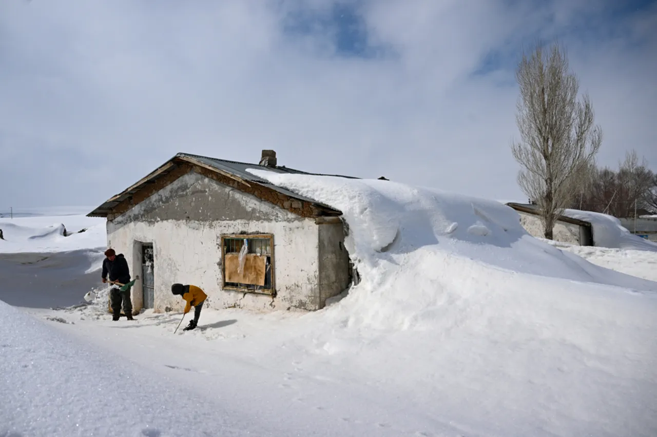 9 yıldır kışları köyün tek sakini onlar... 3 metre karın altında 'nöbet' tutuyorlar