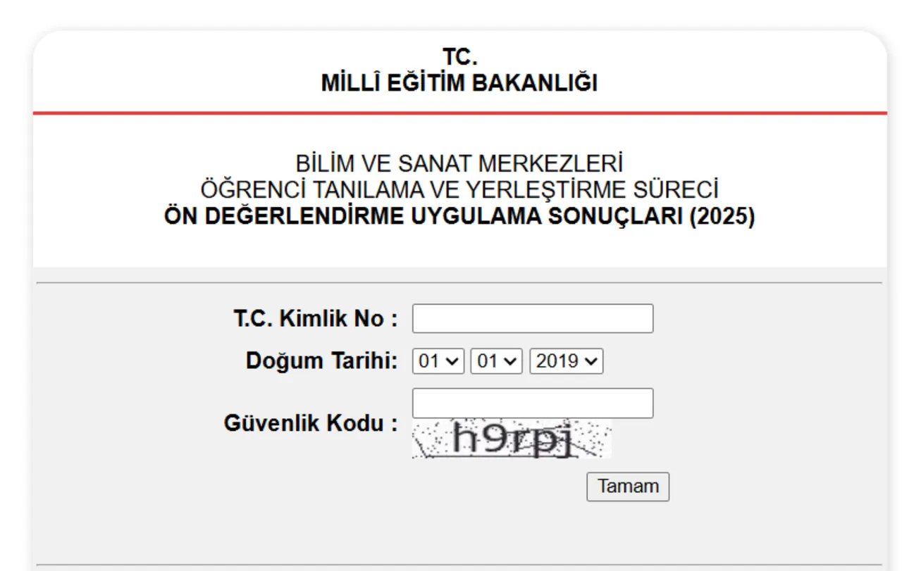 BİLSEM sonuçları açıklanıyor! MEB BİLSEM ön değerlendirme 2026 sonucu sorgulama sayfası