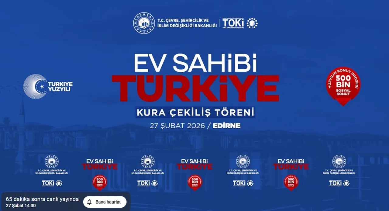 Edirne TOKİ konut kura sonuçları açıklanıyor!  Hak sahipleri isim listesi saat kaçta açıklaancak?