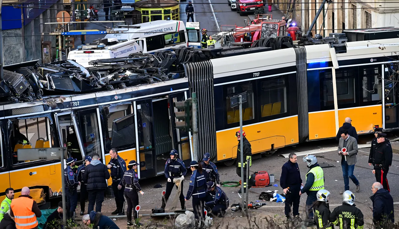 İtalya'da tramvay raydan çıktı, ortalık savaş alanına döndü