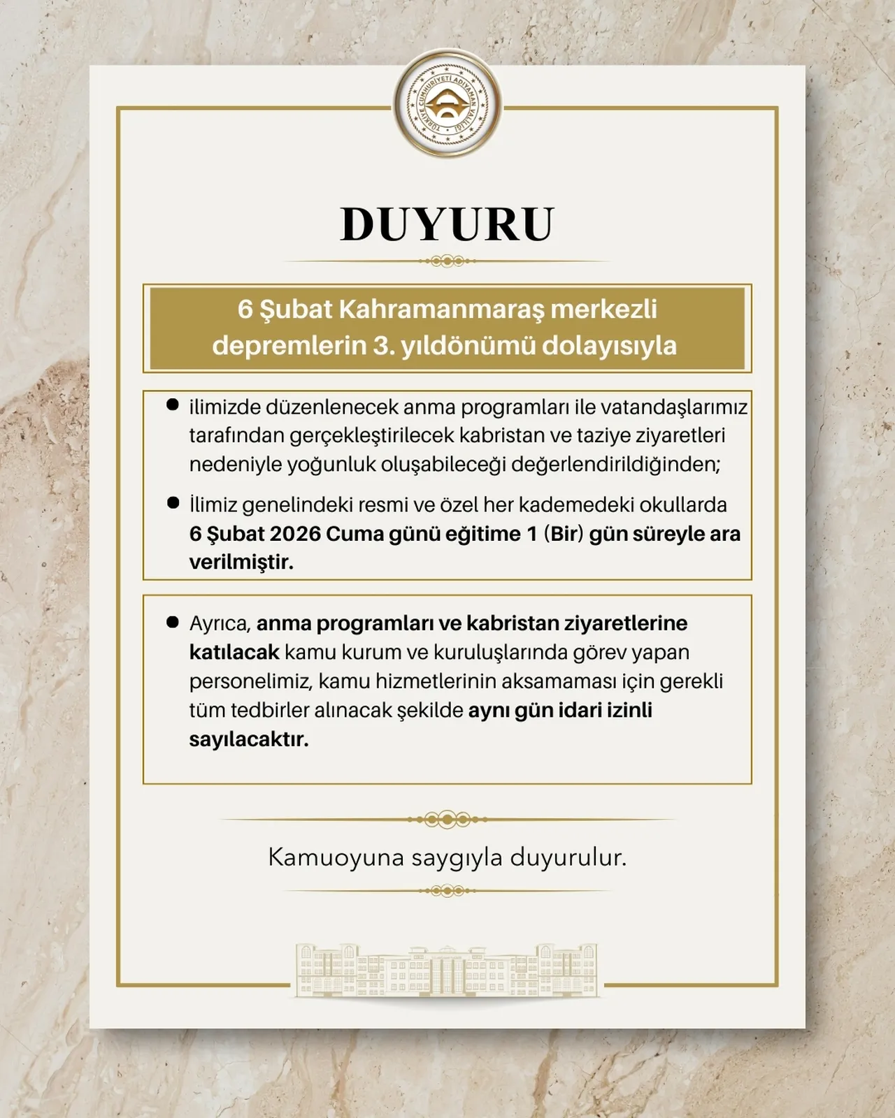 6 Şubat okullar tatil mi? Valilik açıklamaları geldi