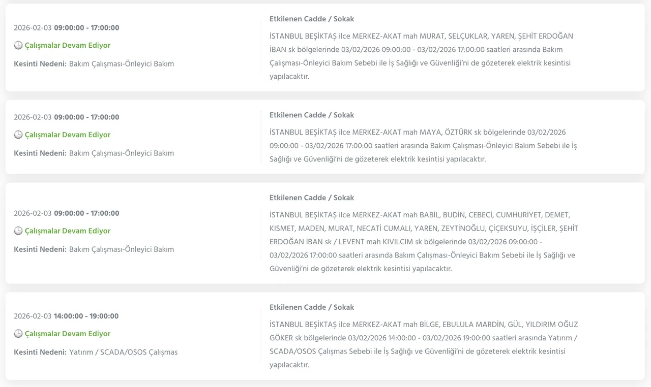 BEDAŞ kesinti sorgulama 3 Şubat: İstanbul elektrik kesintisi ne zaman bitecek?