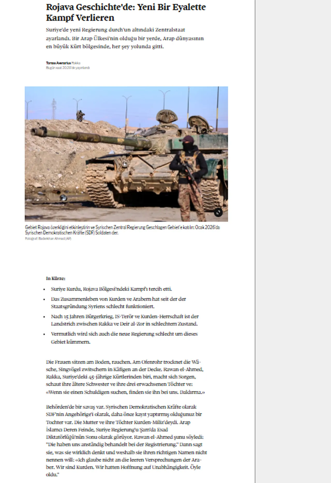 İsviçre basınından YPG itirafı: ABD fişi çekti, böyle olacağını düşünmüyorduk