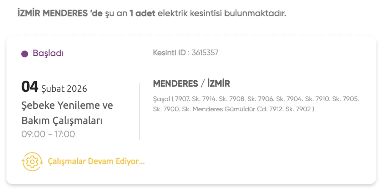 GDZ elektrik kesintisi 4-5-6 Şubat listesi (Gaziemir, Karşıyaka, Buca, Bornova, Ödemiş)