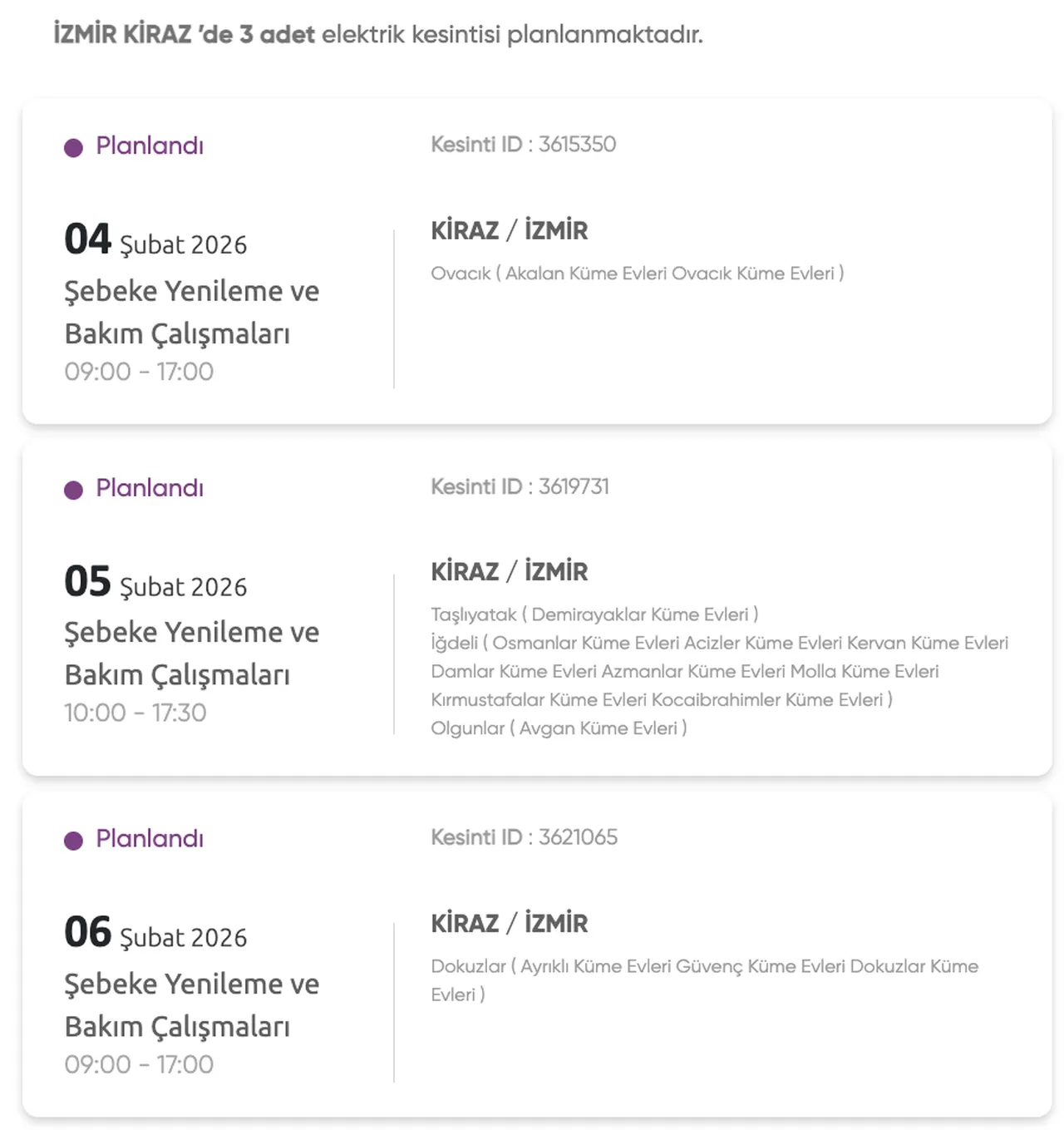 GDZ elektrik kesintisi 4-5-6 Şubat listesi (Gaziemir, Karşıyaka, Buca, Bornova, Ödemiş)