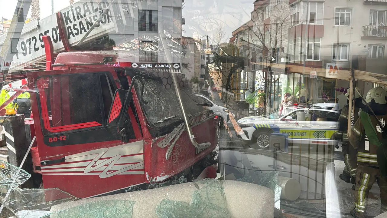 Büyükçekmece’de vinç diş polikliniğine daldı: Yaralılar var