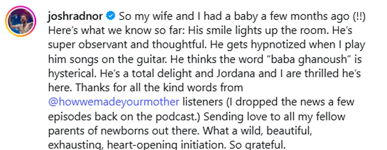 How I Met Your Mother dizisinin Ted'i Josh Radnor baba oldu! Oğlunu ilk kez paylaştı