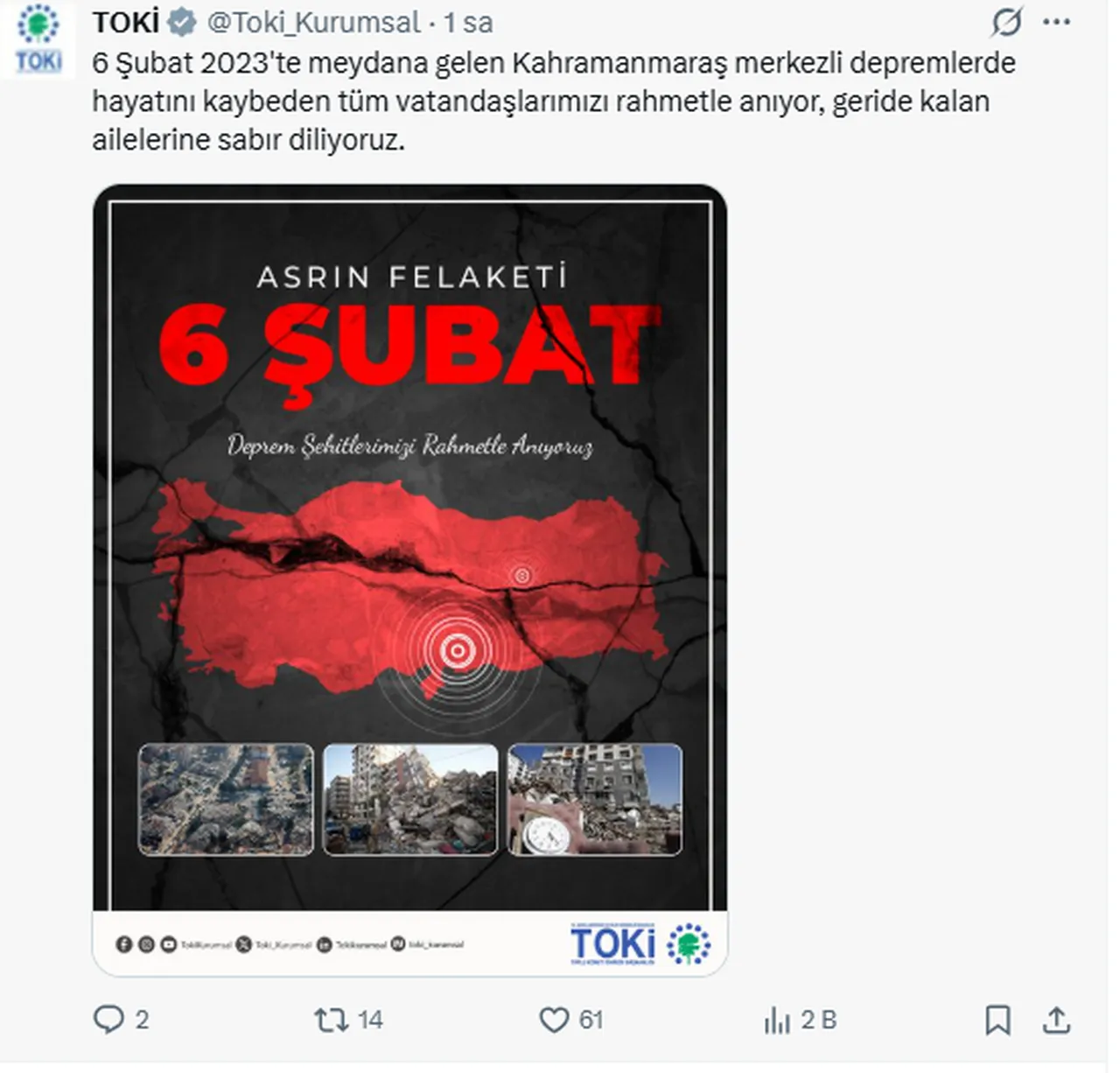 Acımız taze, hatıramız canlı! 6 Şubat depremi anma mesajları