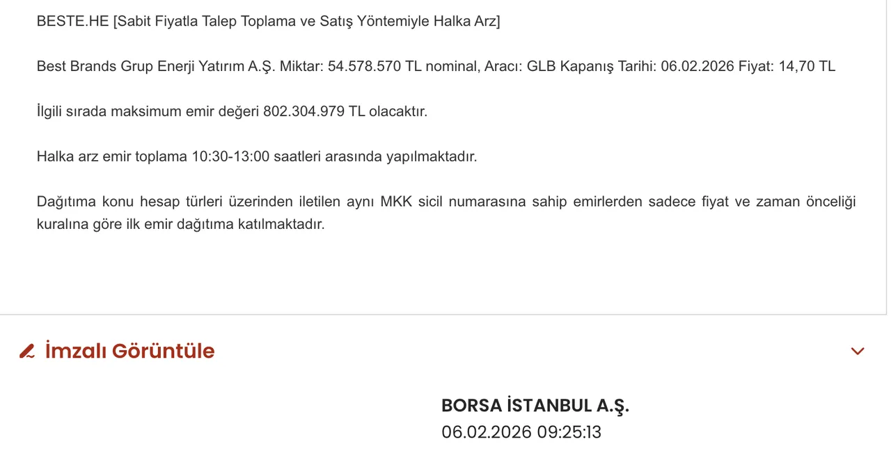 Best Brands halka arz kaç lot verir? BESTE koduyla borsada işlem görecek