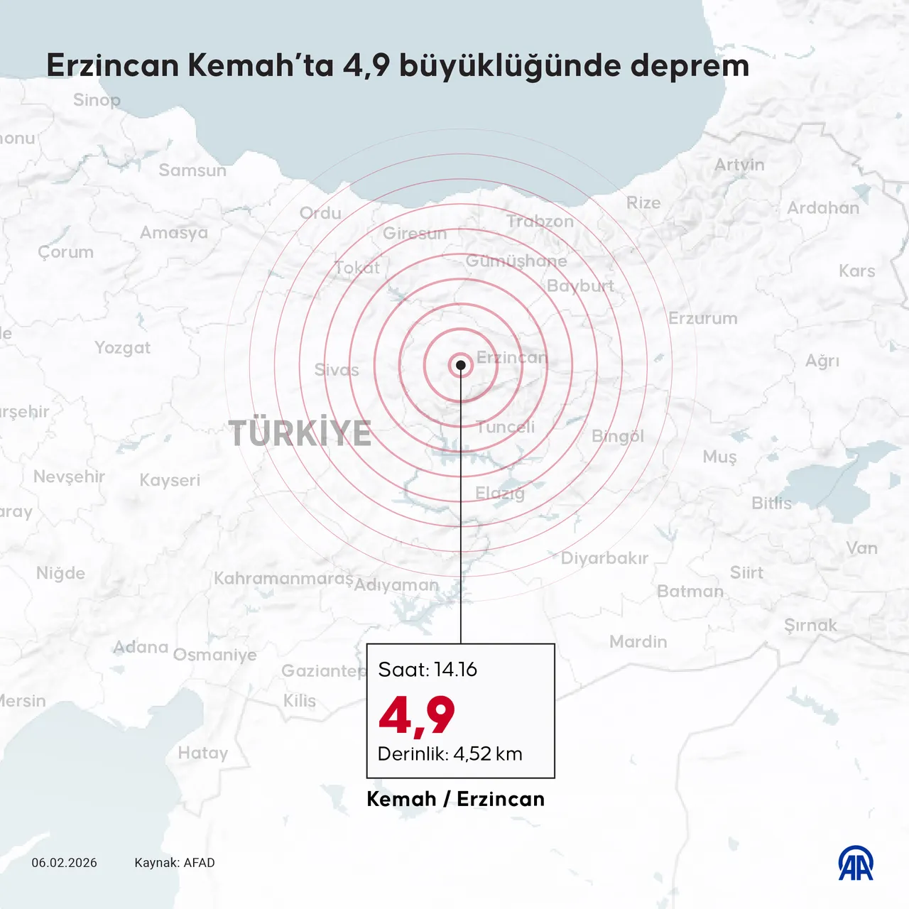 Erzincan'da 4.9 şiddetinde deprem! AFAD ilk verileri açıkladı