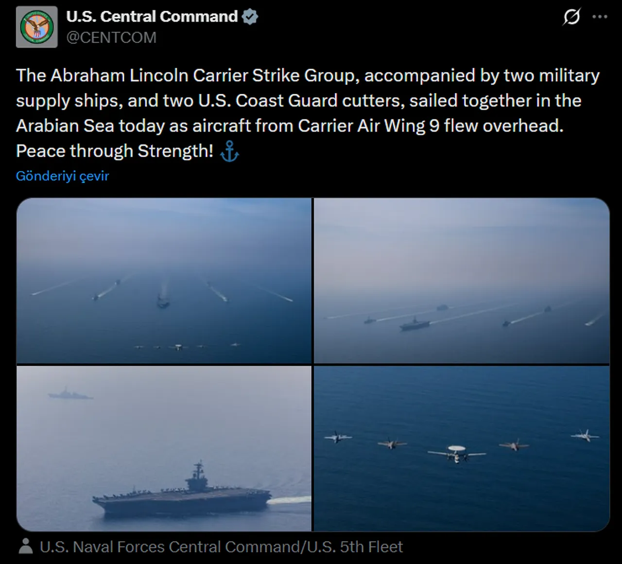CENTCOM'un paylaşımı (X platformu)