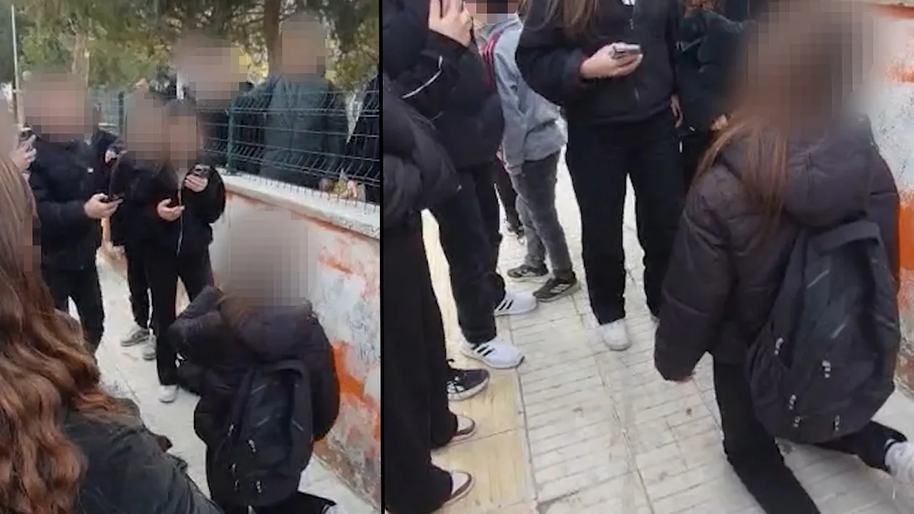 Çorum'da akran zorbalığı kamerada! 13 yaşındaki kız çocuğunu darbedip diz çöktürdüler