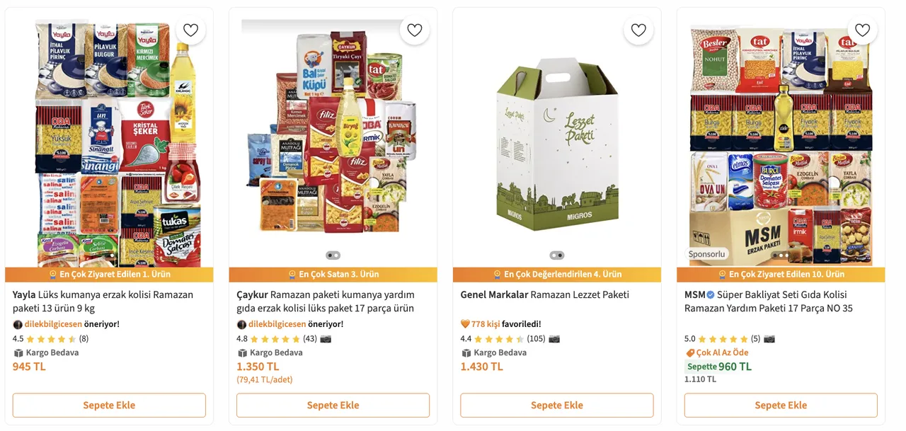 En ucuzu 499 TL'den başlıyor! İşte market market 2026 Ramazan erzak paketi fiyatları