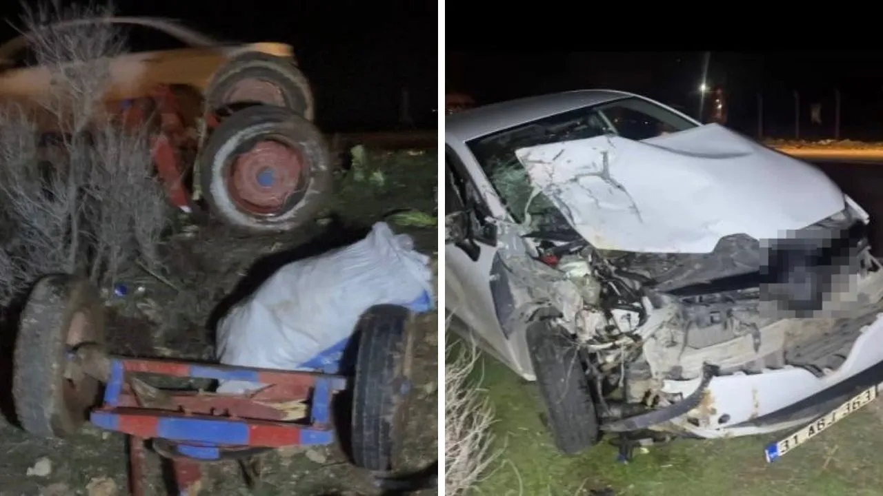 Otomobil, at arabasına çarptı! 2 kişi yaralandı