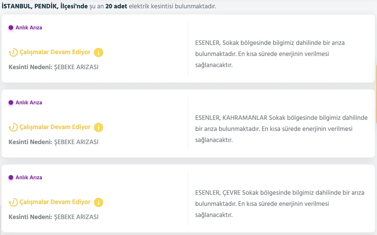 İstanbul elektrik kesintisi 9 Şubat (Tuzla, Sancaktepe, Pendik, Kadıköy) AYEDAŞ kesinti sorgulama