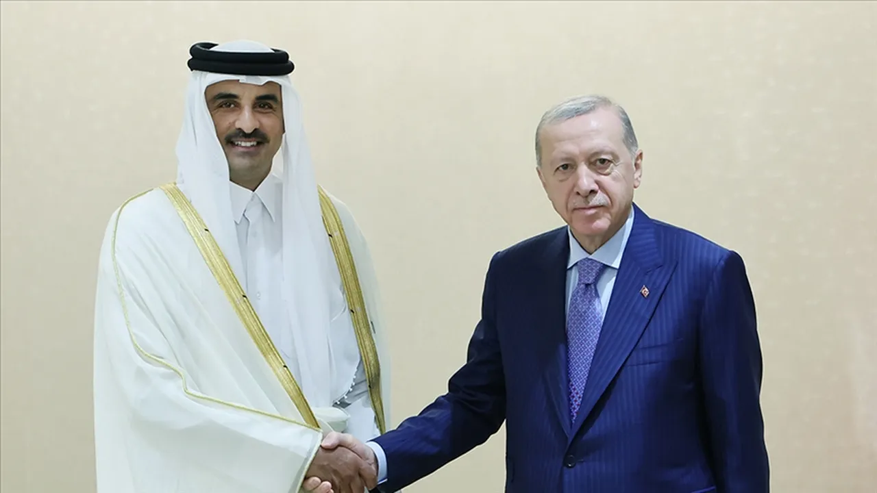 Cumhurbaşkanı Recep Tayyip Erdoğan ile Katar Emiri Şeyh Temim bin Hamed Al Sani
