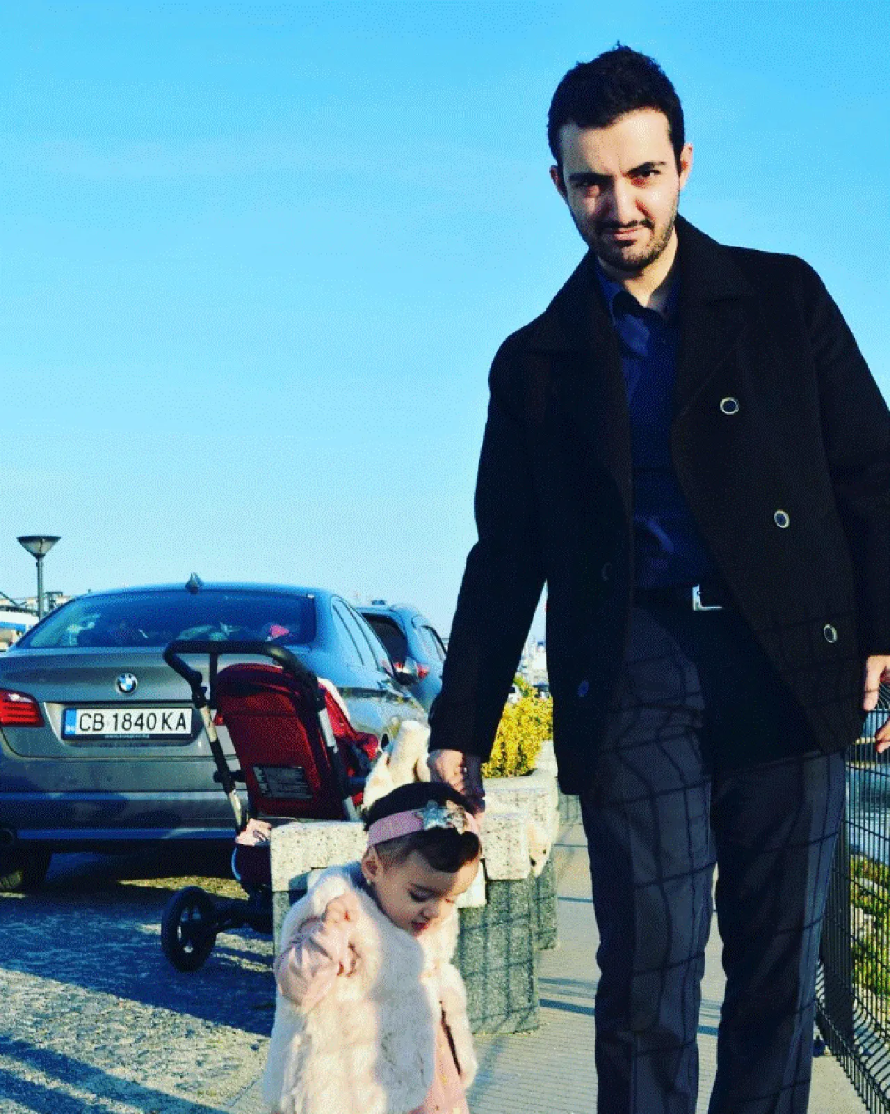 Kızı Zişan ile birlikte