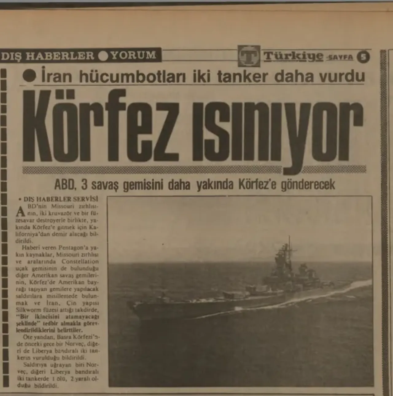 28 Haziran 1987 tarihli haber - Türkiye gazetesi