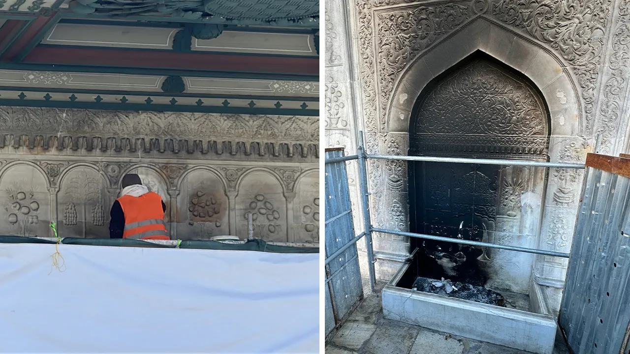 300 yıllık tarihi çeşme ateşe verilmişti! Temizlik çalışmaları başladı