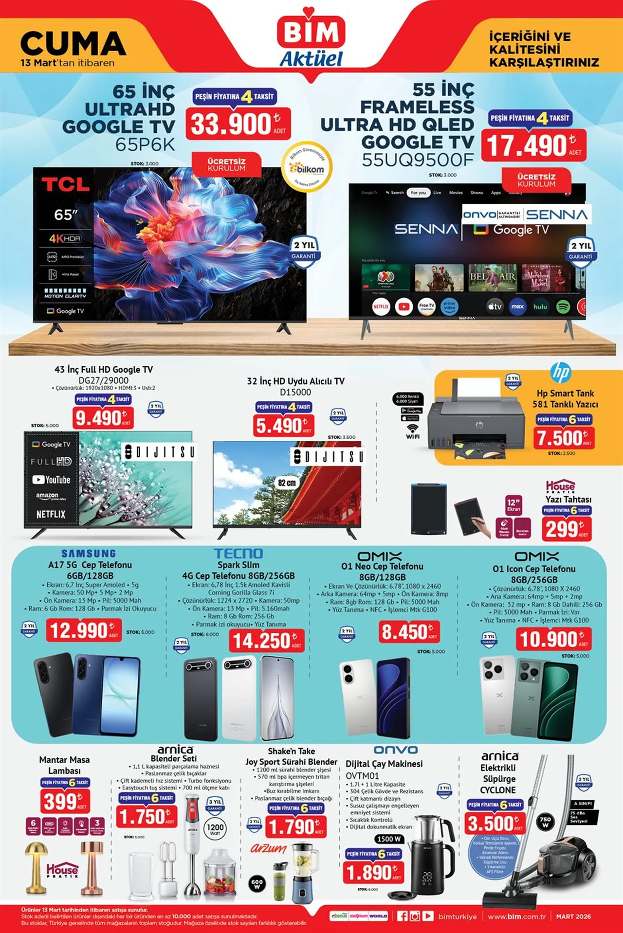 BİM aktüel 13 mart kataloğu! Bu hafta BİMe hangi ürünler gelecek?