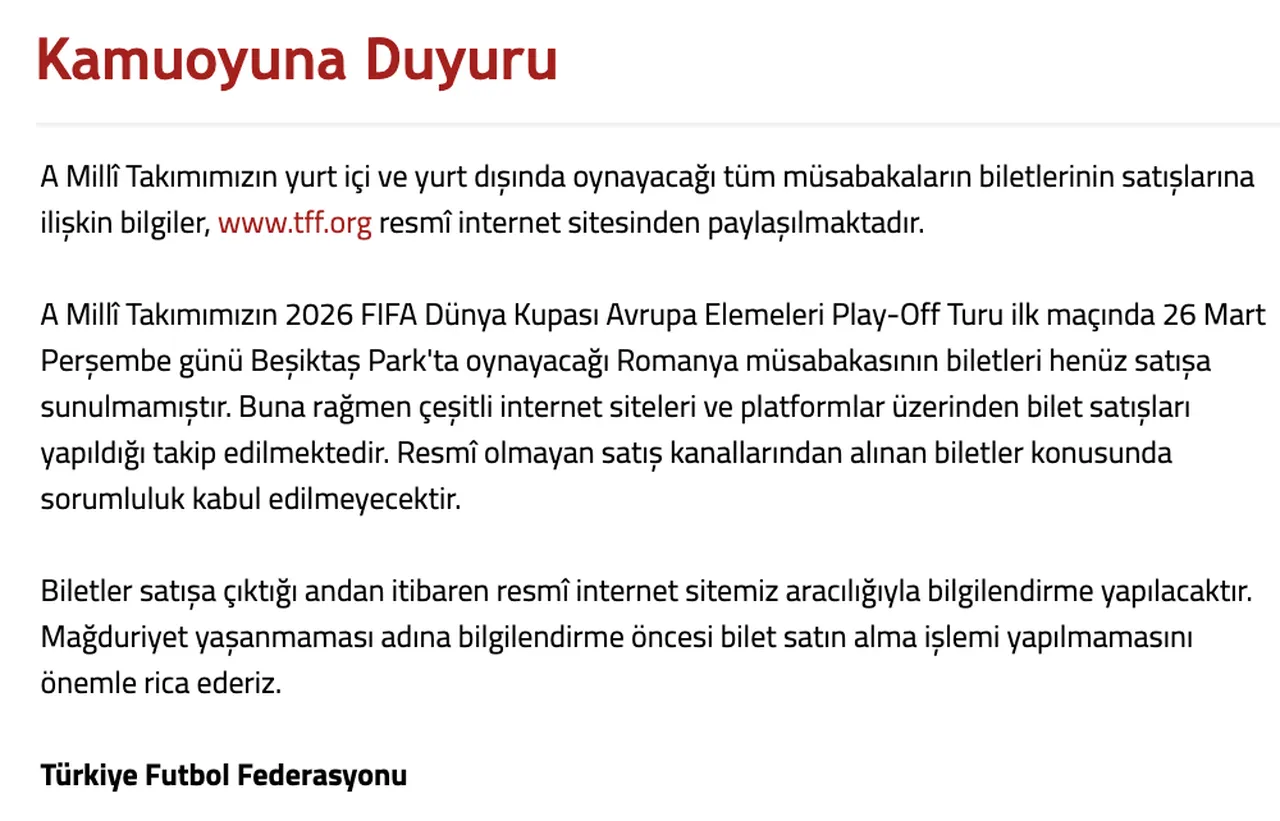 TFFden duyuru! Milli maç ne zaman, Türkiye-Romanya maç bileti satışa çıktı mı?