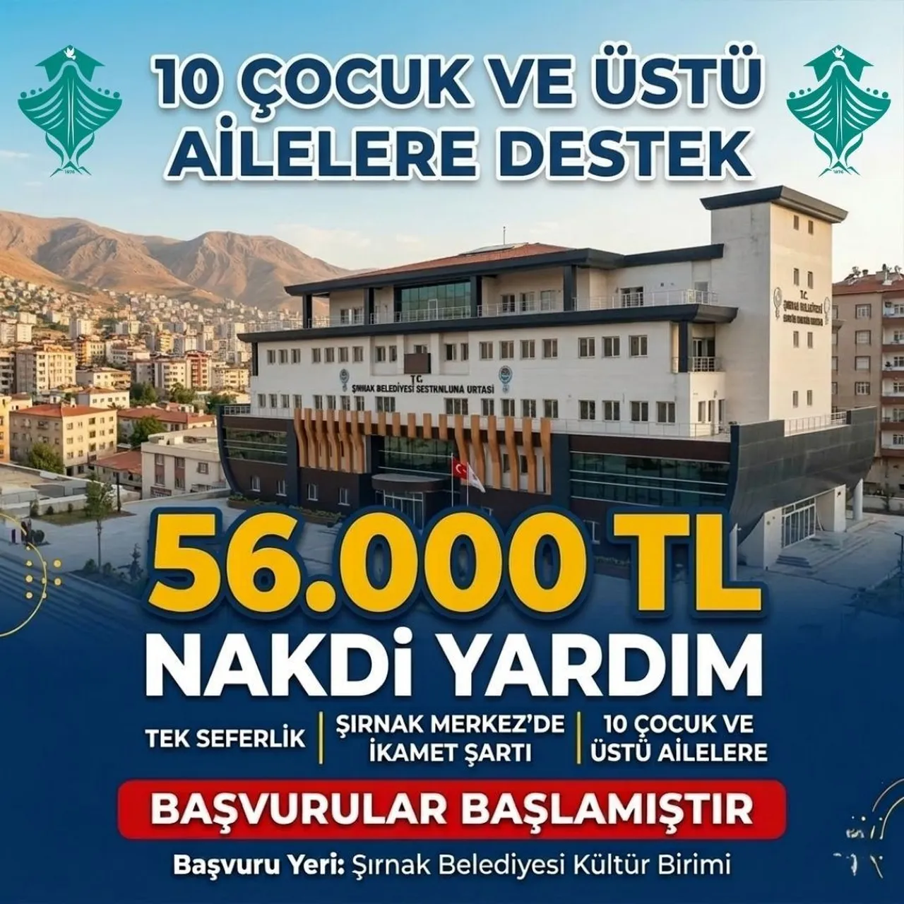 Başvurular başladı! Belediye'den ailelere 56 bin TL destek