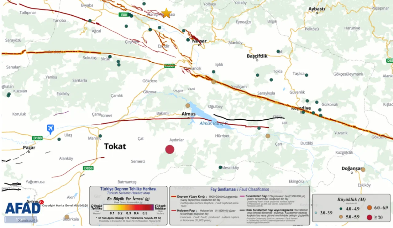Tokat deprem bölgesi mi, Tokat'ta diri fay hattı var mı? Naci Görür 3 il için uyarı yapmıştı