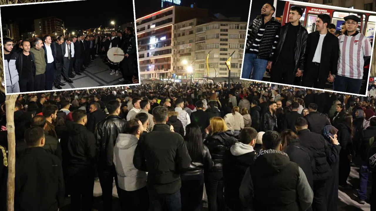 Genci de yaşlısı da gece yarısı akın etti! Yüzlerce kişi gece yarısı 'sahur halayı'na tutuştu