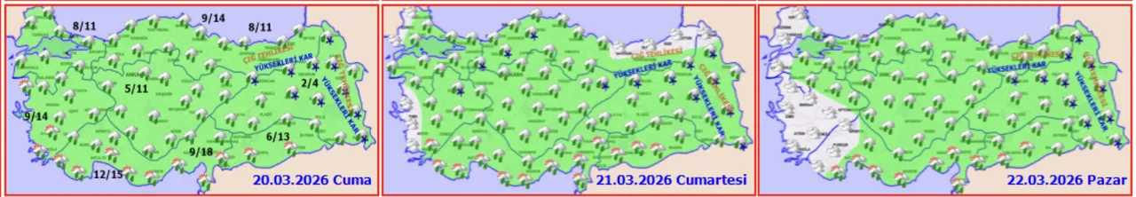 Bayram için yağış uyarısı geldi! Bayramda hava nasıl olacak? 20-21-22 Mart hava durumu tahminleri