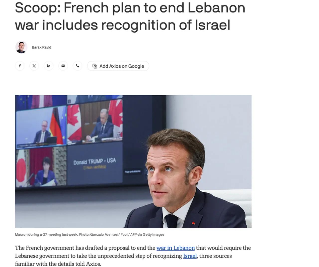 Haritalar yeniden çiziliyor: ABD basını Macron'un Lübnan planını yazdı