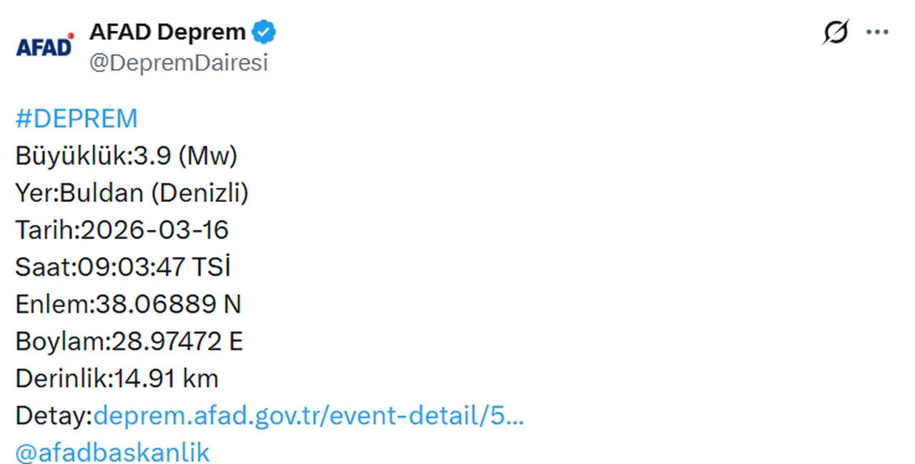 Az önce deprem nerede oldu? 16 Mart son depremler listesi