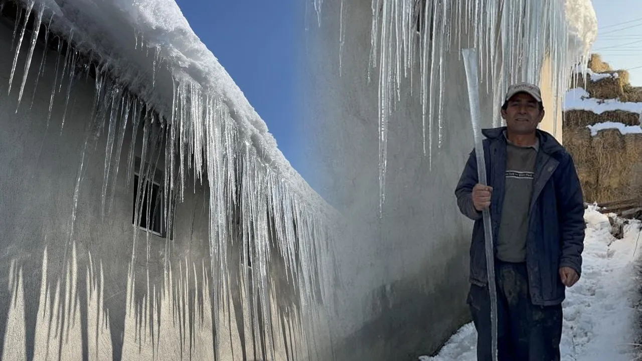 Baharı beklerken eksi 15 dereceyi gördüler! Çatılarda 3 metrelik buz sarkıtları oluştu