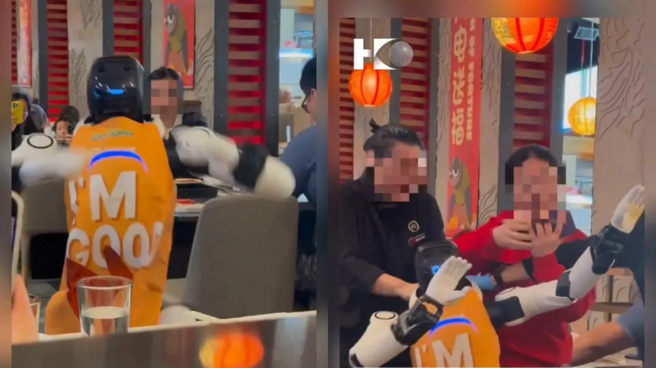 ABD'de çalışmaktan sıkılan robot, tabakları kırıp dans etmeye başladı