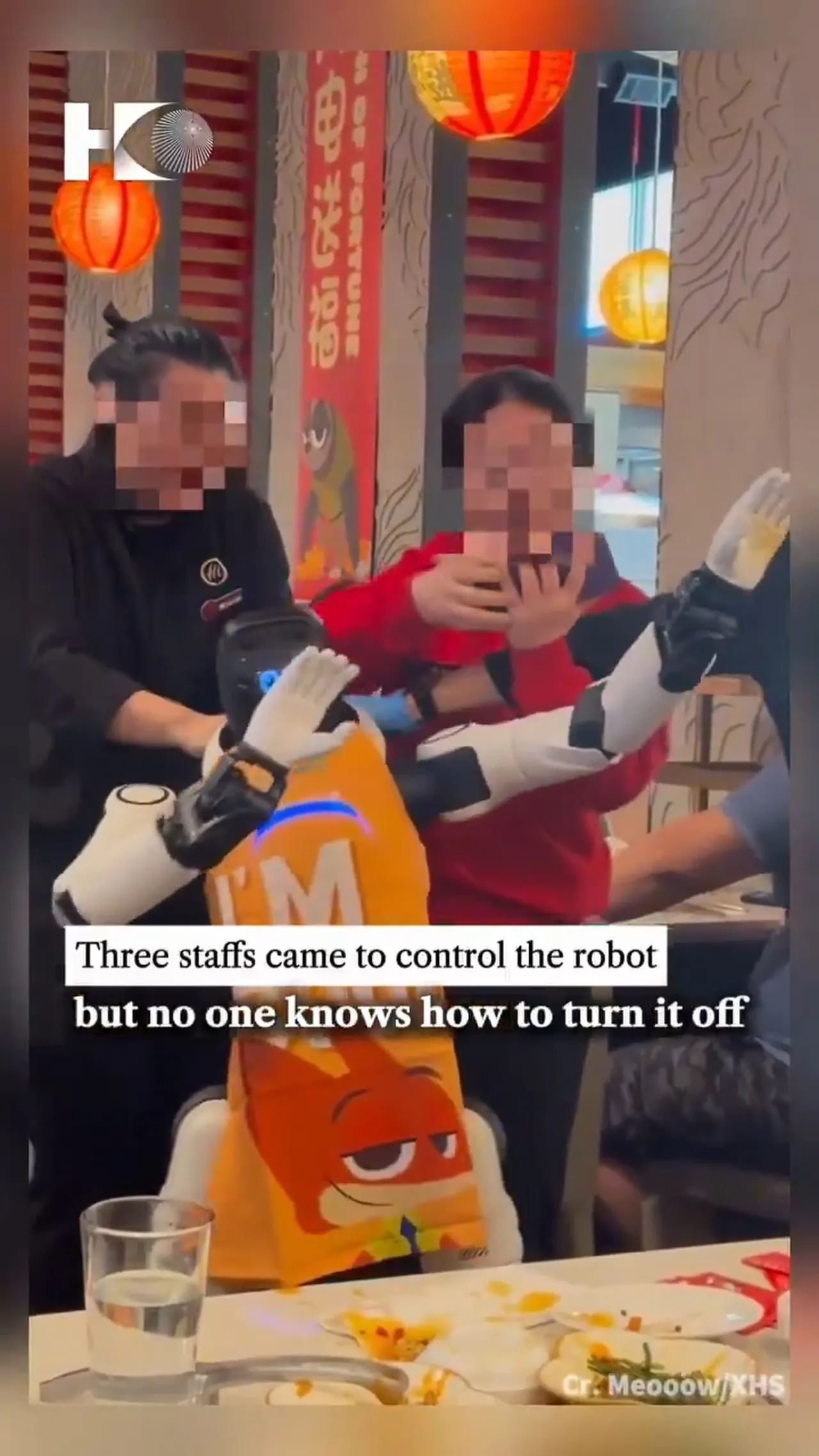 ABDde çalışmaktan sıkılan robot, tabakları kırıp dans etmeye başladı