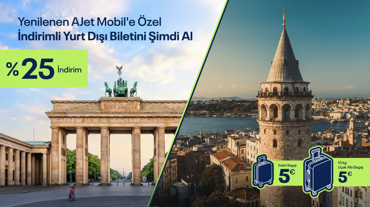 AJet yurt dışı uçak bileti kampanyası! Yurt dışı uçuşlarında yüzde 25 indirim uygulanacak