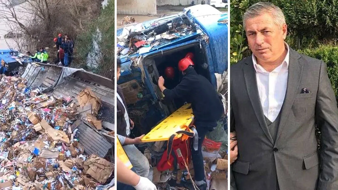 Karton yüklü tır, çaya uçtu! Sürücü oracıkta can verdi