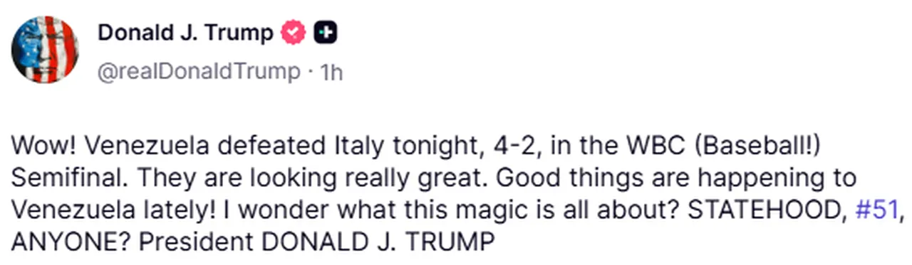 Trump'ın Truth Social hesabından yaptığı söz konusu paylaşım