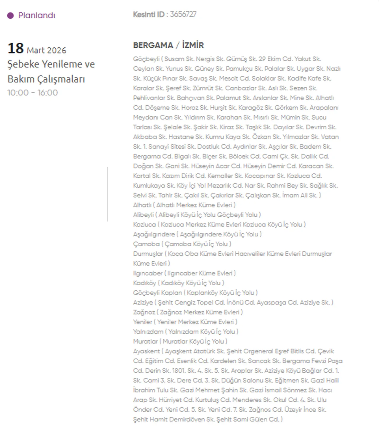 İzmir GDZ elektrik kesintisi listesi açıklandı: 18 Mart İzmirde elektrikler ne zaman gelecek?