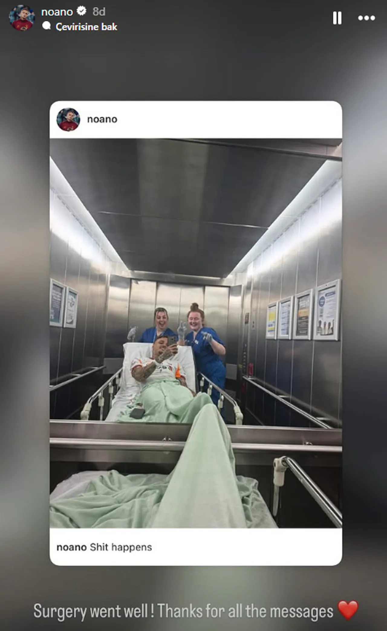 Noa Lang'ın Instagram paylaşımı