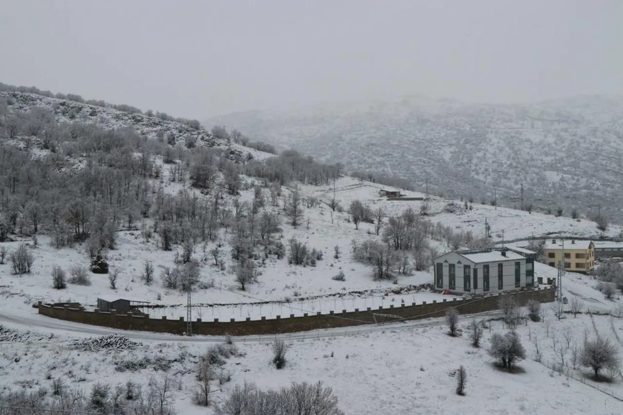 İlkbaharda bir ilçe beyaza büründü