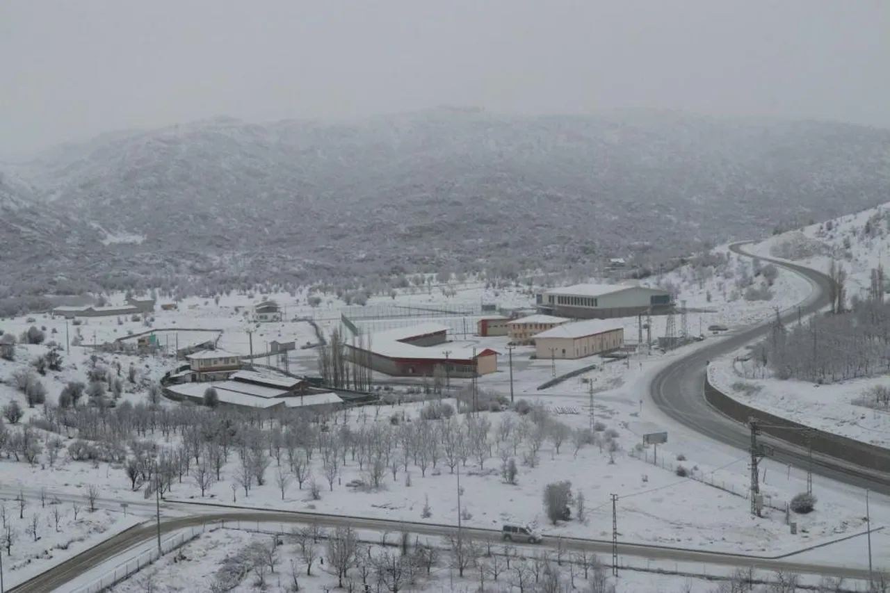 İlkbaharda bir ilçe beyaza büründü