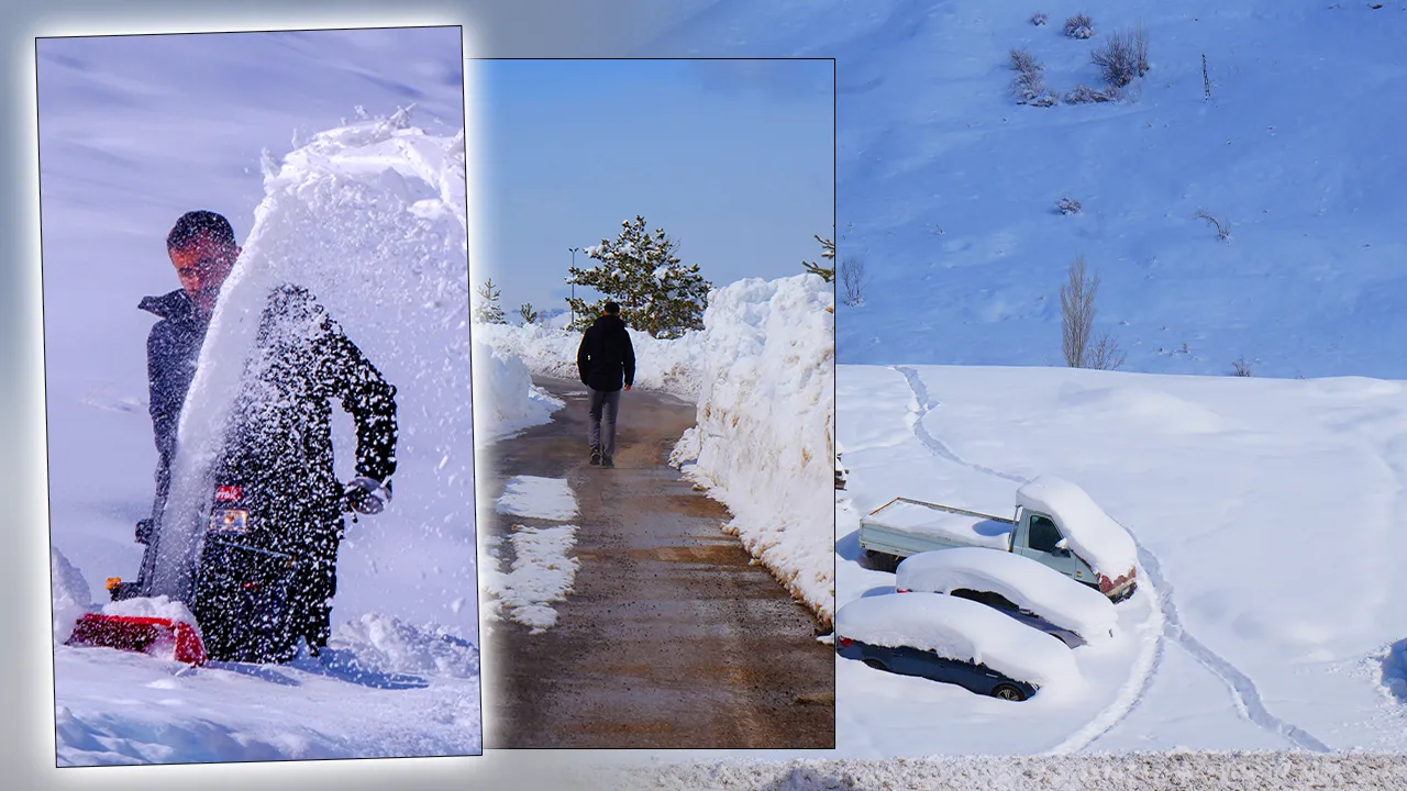 Kar yüksekliği 2 metre! Erzurum'da arabalar, evler, yollar karla kaplandı