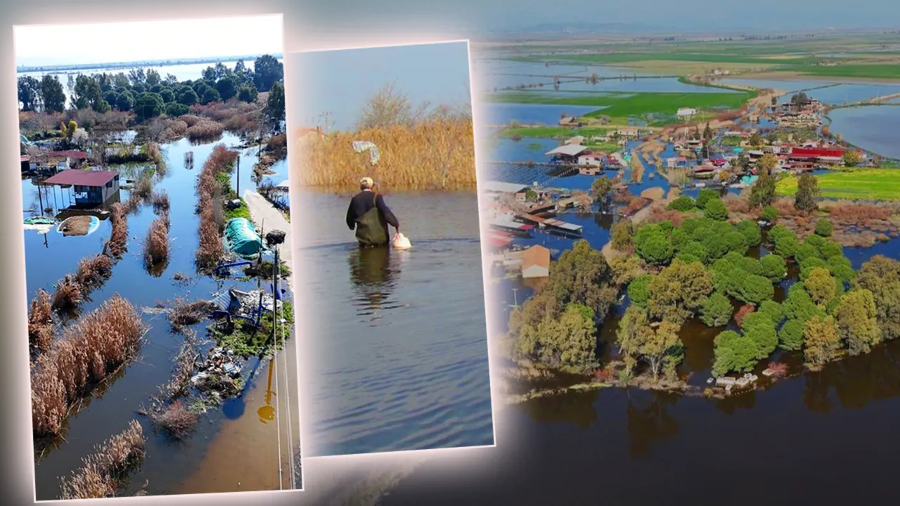 Taşkın sonrası Venedik’e dönen mahalle! Tek ulaşım yolu kayık