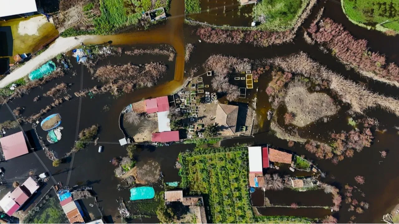 AYDIN'IN SÖKE İLÇESİNE BAĞLI KALCIK MAHALLESİ, SARIÇAY VE BÜYÜK MENDERES NEHRİ'NİN TAŞKINLARIYLA YENİDEN SULAR ALTINDA KALDI. (UĞUR ESER/AYDIN-İHA)Aydın'ın Söke ilçesine bağlı Kalcık Mahallesi, Sarıçay ve Büyük Menderes Nehri'nin taşkınlarıyla yeniden sular altında kaldı. Adeta Venedik'e dönen köyde ulaşım kayık ve traktörlerle sağlanırken, taşkınlar hem günlük yaşamı hem de tarihi mezar taşlarını tehdit ediyor.